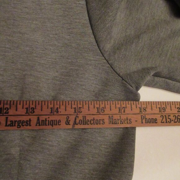 TopShop Peplum V Neck Zip Front Jacket Heather Gray US 10 EUC Long Sleeve Blazer - Picture 11 of 16